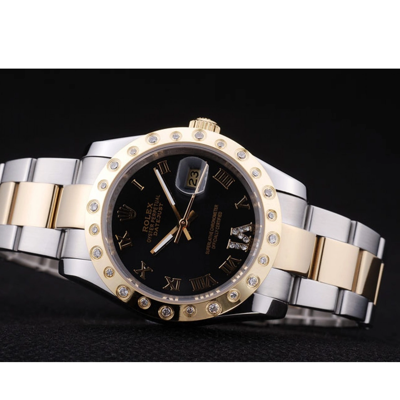 MiroTime 0807 Rolex Datejust Diamond Bezel Black Dial 7463